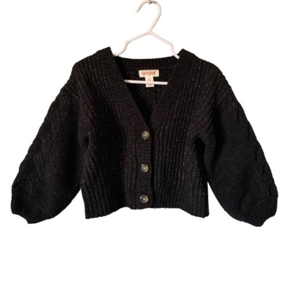 NWT. CAT & JACK Toddler Black Button-Up Cardigan - Picture 1 of 4